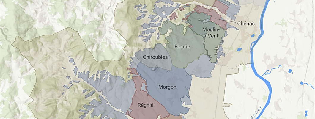 Section of a Beaujolais wine map