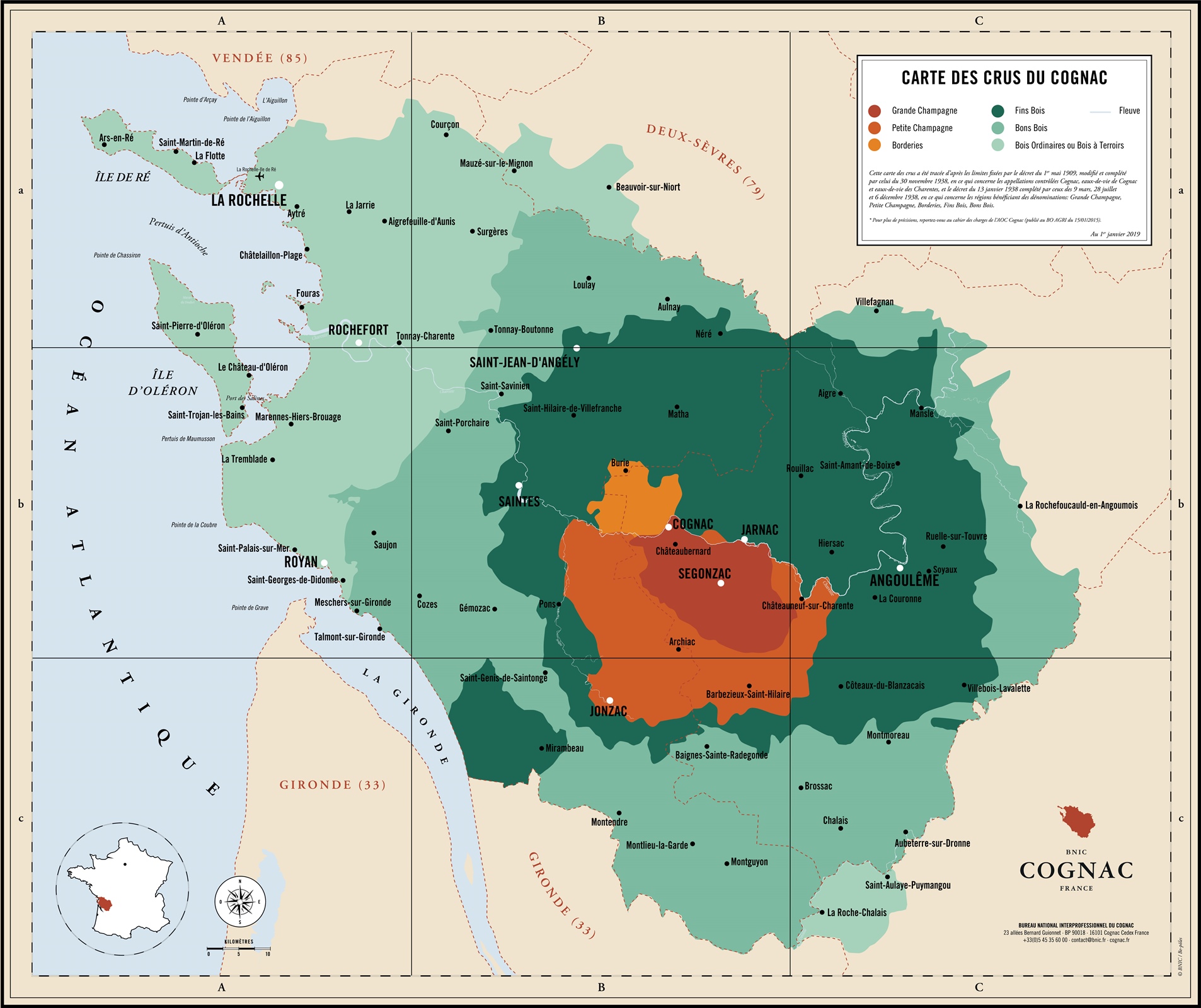 The regions of Cognac