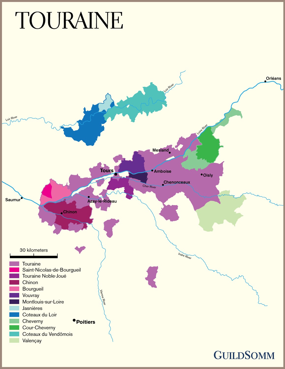 Map of the Touraine region