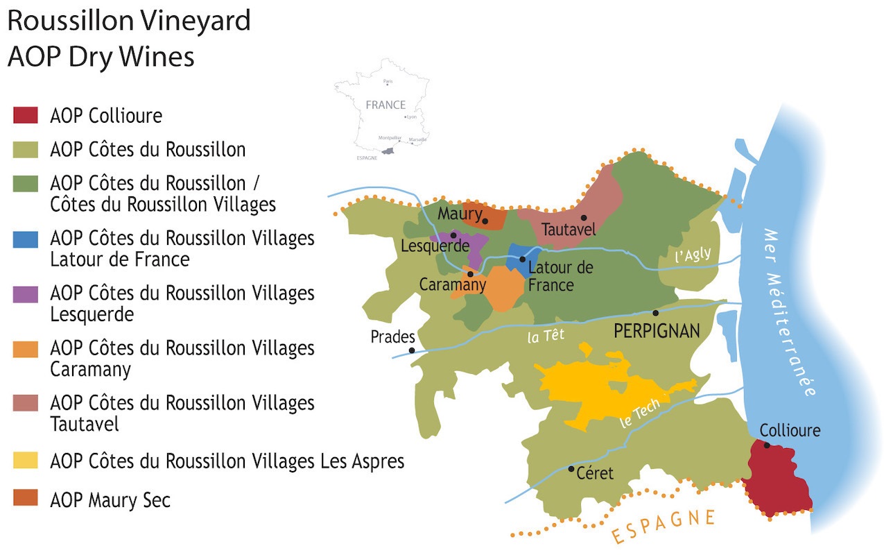 Roussillon Dry Wine Map