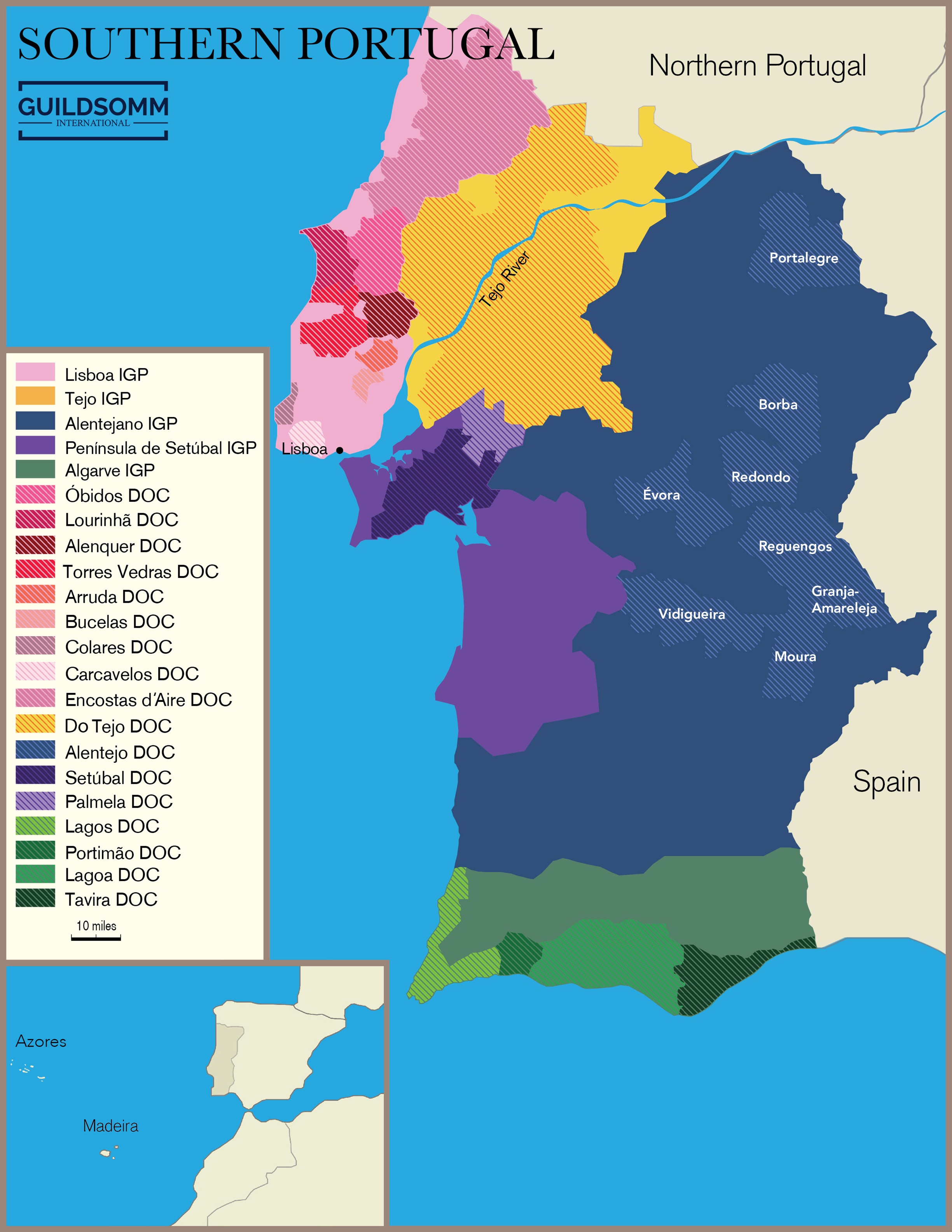 Map of Southern Portugal
